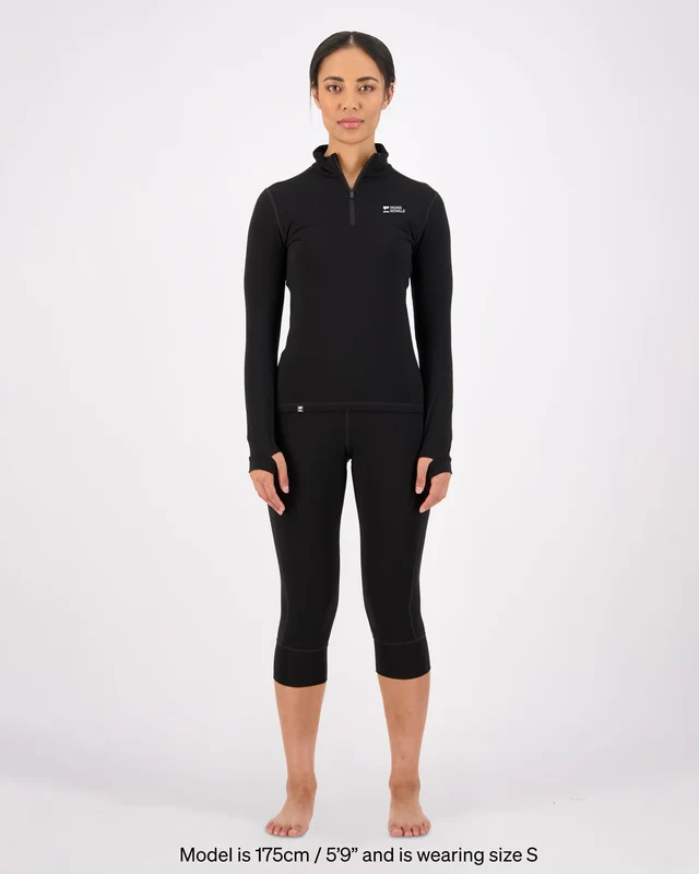 Mons Royale Cascade 1/4 Zip Merino női aláöltözet felső Black [5]