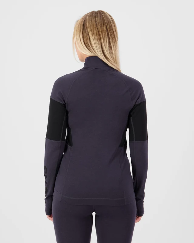 Mons Royale Olympus 1/4 Zip Merino női aláöltözet felső 9 Iron/Black [3]