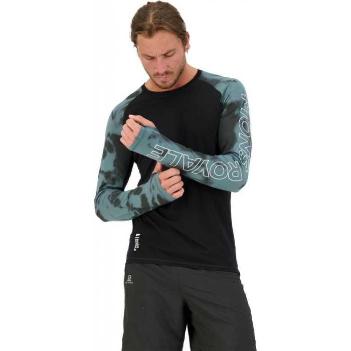 Bluza merino Mons RoyaleM Temple Tech LS Sage Tie Dye / Black [3]