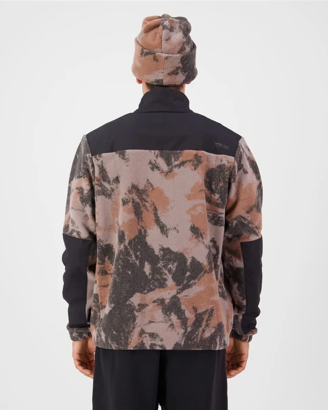 Bluza Mid Layer Mons Royale Barbati Pileup Wool Fleece 1/4 Zip Mtn Camo Orange [3]