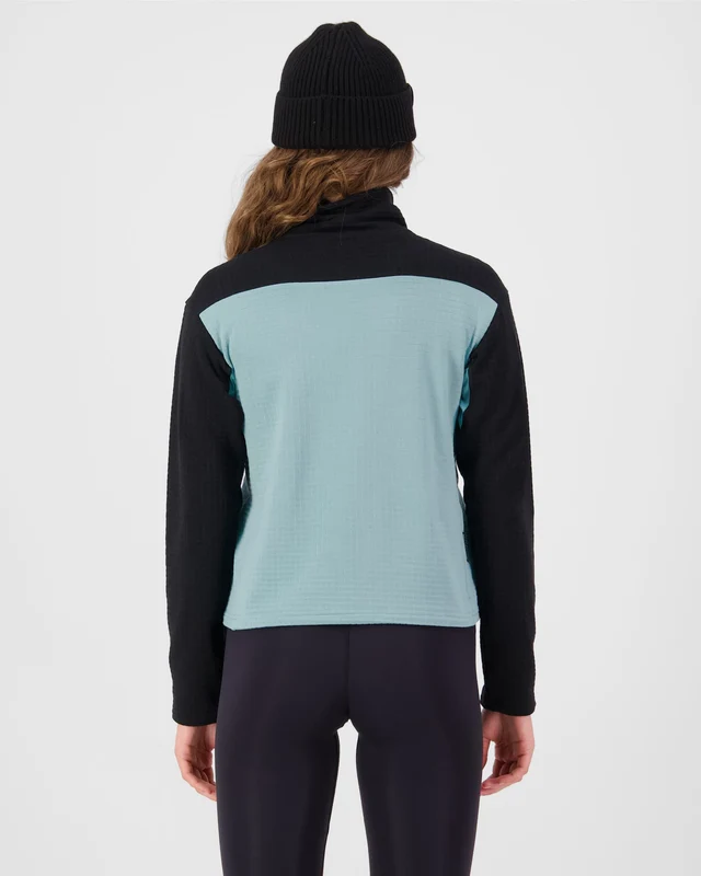 Bluza Mid Layer Mons Royale Femei Offgrid Merino Fleece Dusty Teal/Black [3]