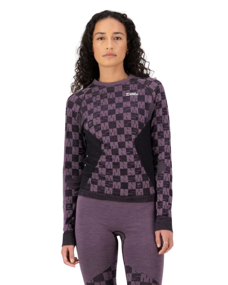 Bluza Mons Royale Femei First Layer Ascender Mauve Black [4]