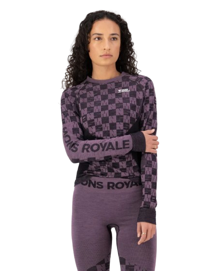 Bluza Mons Royale Femei First Layer Ascender Mauve Black [2]
