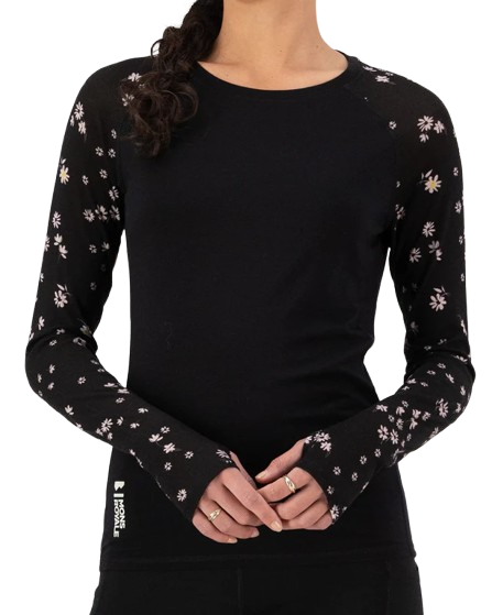 Bluza Mons Royale Femei First Layer Bella Black Daisy [6]