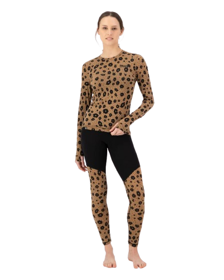 Bluza Mons Royale Femei First Layer Cascade Aoraki Lily Toffee [5]