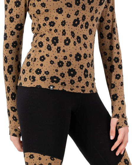 Bluza Mons Royale Femei First Layer Cascade Aoraki Lily Toffee [4]