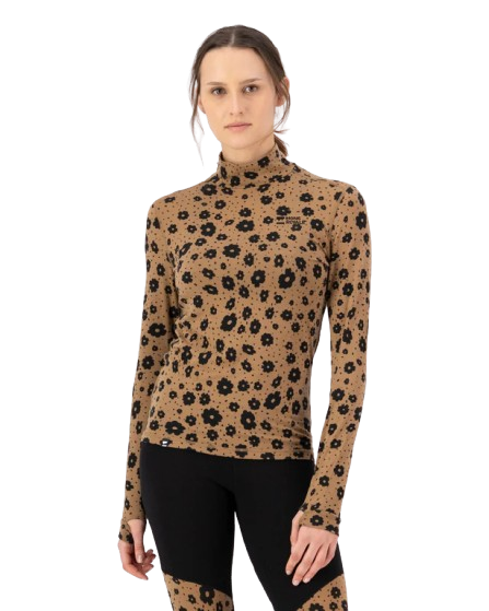 Bluza Mons Royale Femei First Layer Cascade Mock Neck Aoraki Lily Toffee [2]