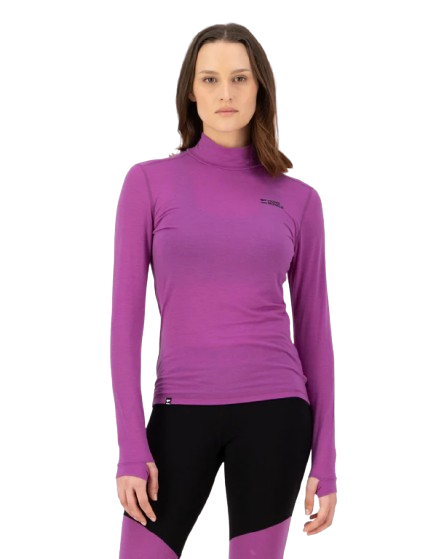 Bluza Mons Royale Femei First Layer Cascade Mock Neck Purple Bolt [2]