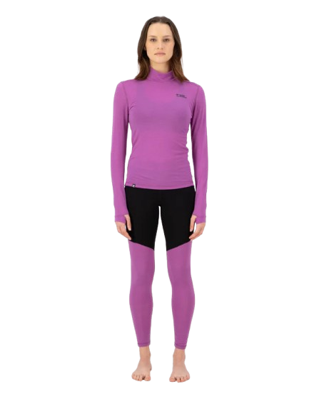 Bluza Mons Royale Femei First Layer Cascade Mock Neck Purple Bolt [6]