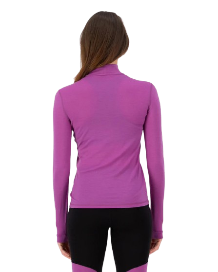 Bluza Mons Royale Femei First Layer Cascade Mock Neck Purple Bolt [3]