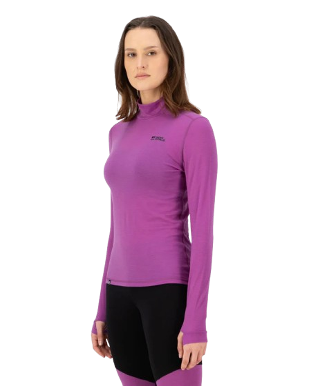 Bluza Mons Royale Femei First Layer Cascade Mock Neck Purple Bolt [4]