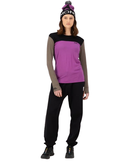 Bluza Mons Royale Femei First Layer Yotei Purple Bolt Walnut Black [4]