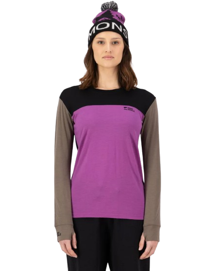 Bluza Mons Royale Femei First Layer Yotei Purple Bolt Walnut Black [5]