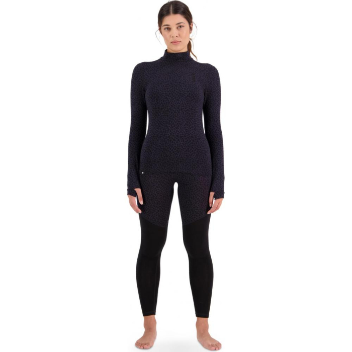 First layer merino Mons Royale Cascade Merino Flex 200 Mock Neck Arctic Leopard [2]