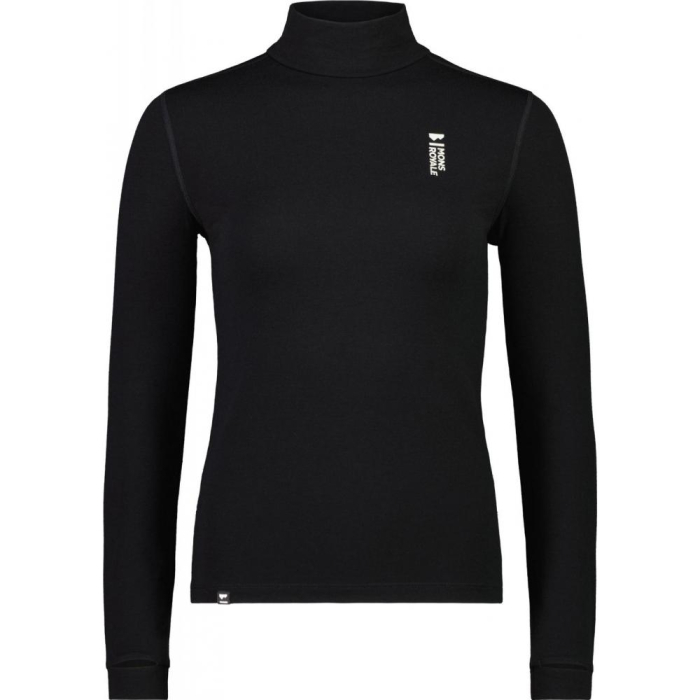 First layer merino Mons Royale Cascade Merino Flex 200 Mock Neck LS Black [3]