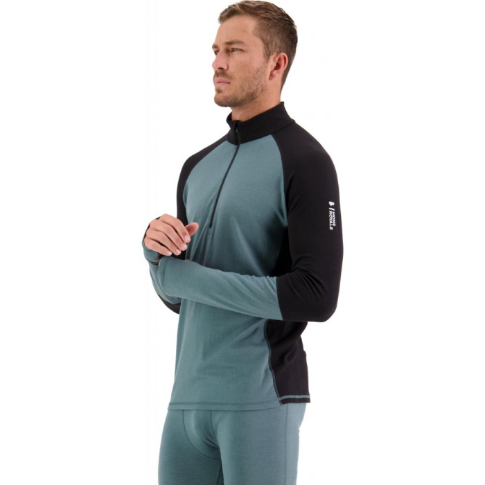 FIRST LAYER MERINO MONS ROYALE HALF ZIP Burnt Sage [2]