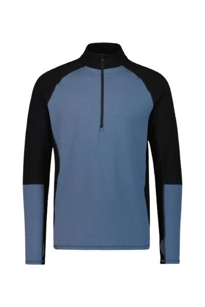 First Layer Merino Mons Royale Olympus Half Zip Blue Slate/Black [1]