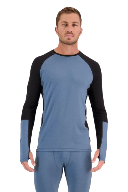 First Layer Merino Mons Royale Olympus LS Blue Slate/Black [2]