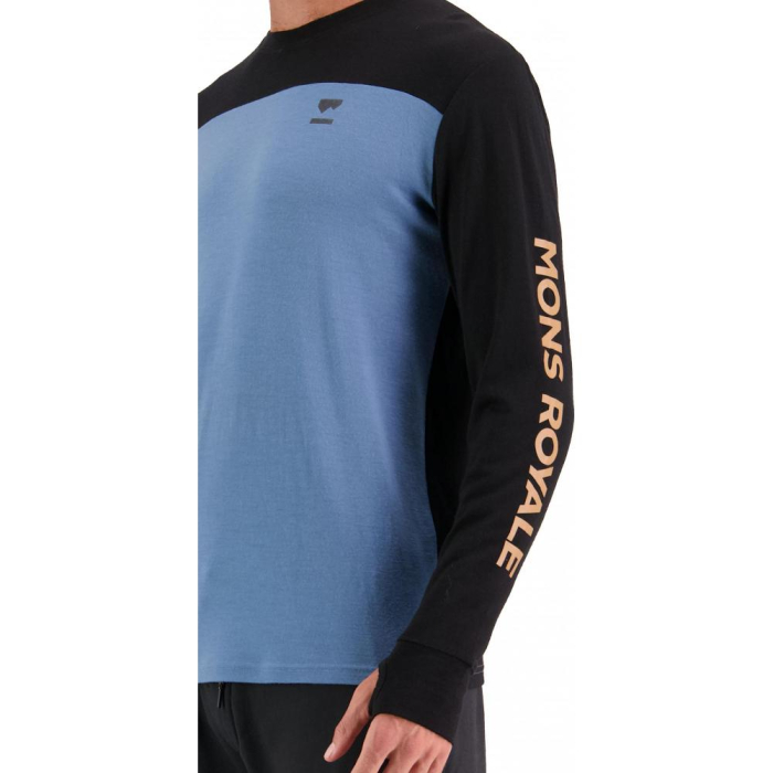 First layer merino Mons Royale Yotei LS Black / Blue Slate [2]
