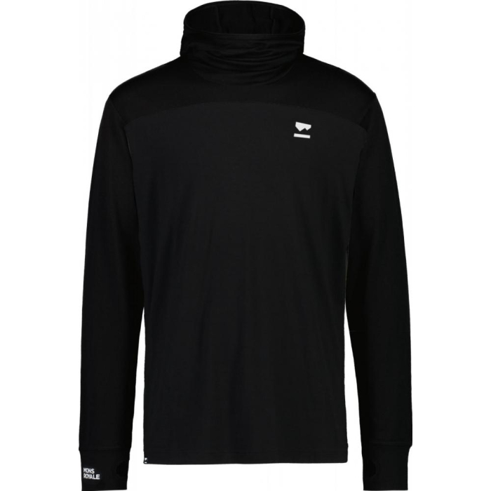 First layer merino Mons Royale Yotei Powder Hood LS Black [3]