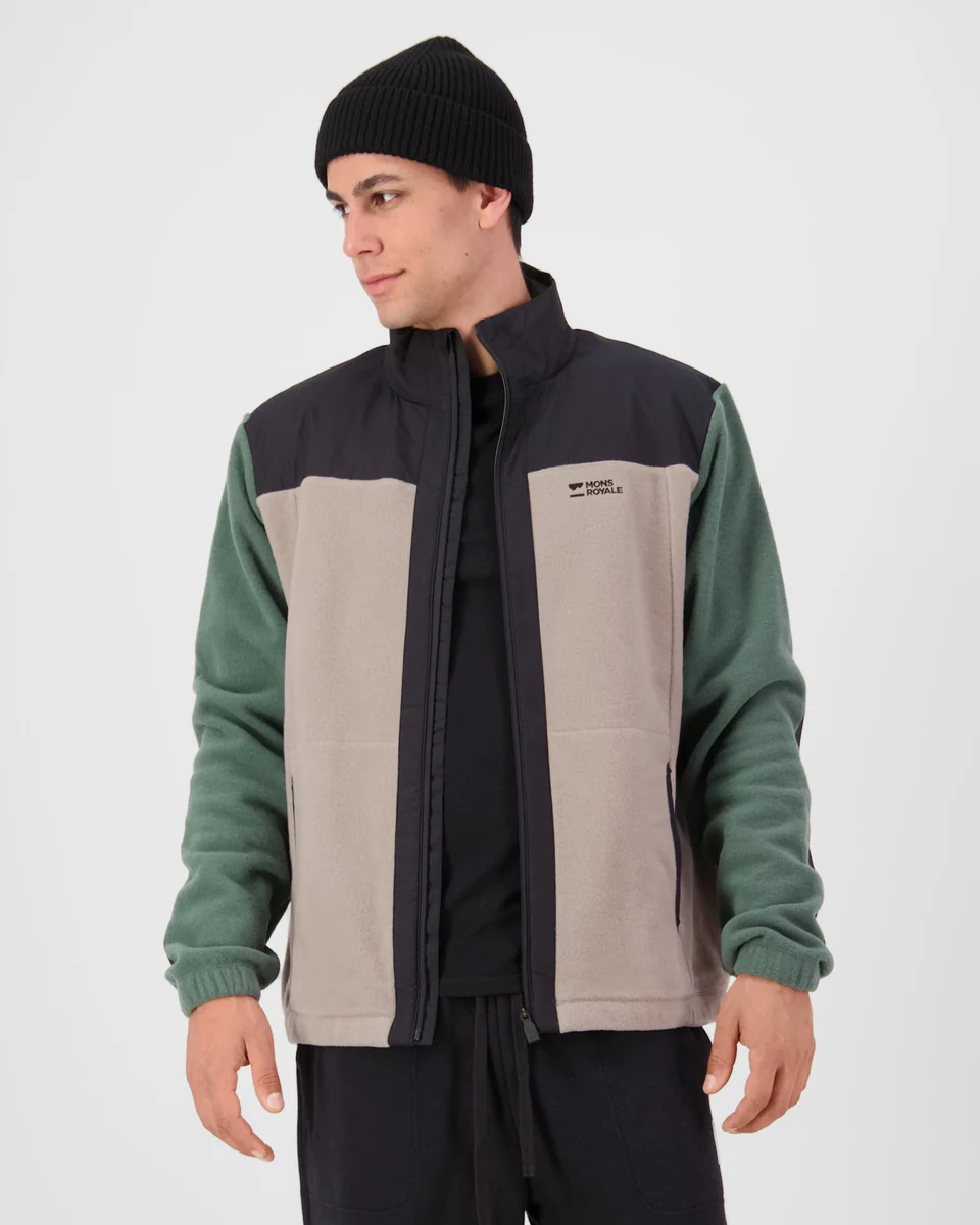 Jacheta Mid Layer Mons Royale Barbati Pileup Wool Fleece Burnt Sage [2]