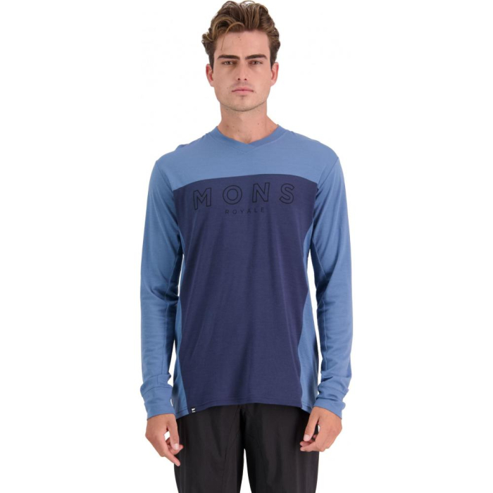 JERSEY MERINO MTB ENDURO HIKING MONS ROYALE BLUE [2]