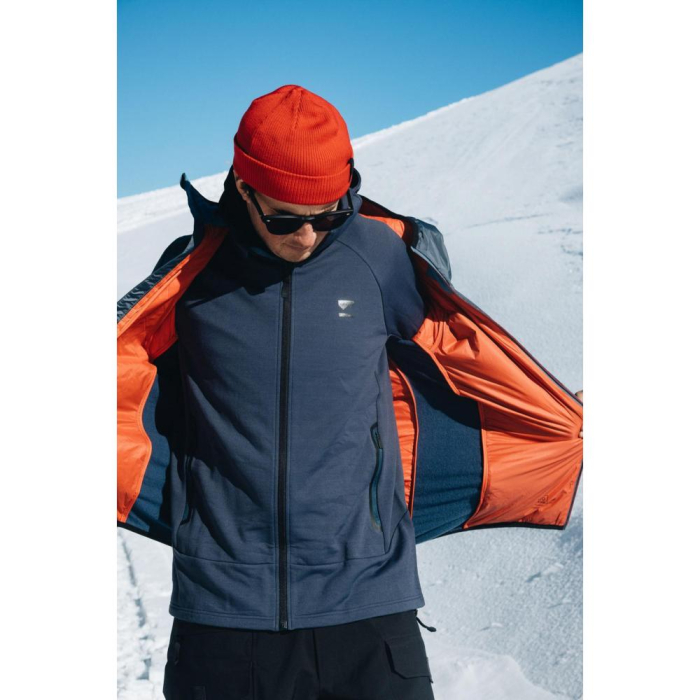 Mid Layer merino Mons Royale Arete Wool Insulation Hood Midnight / Slate [5]