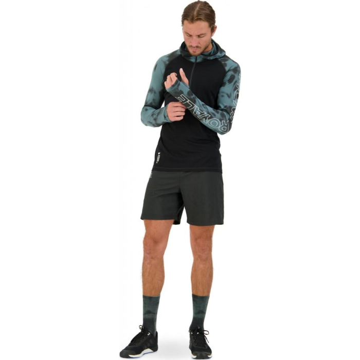 Midlayer merino M Temple Tech Hood Sage Tie Dye   Black [5]