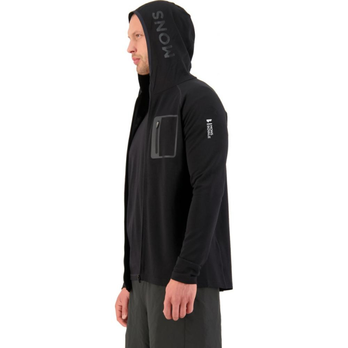 Midlayer merino M Traverse Full Zip Hood Black [2]