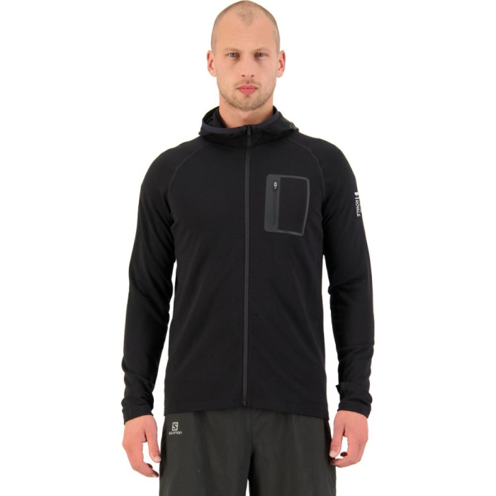 Midlayer merino M Traverse Full Zip Hood Black [3]