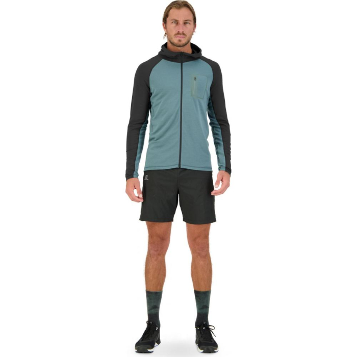 Midlayer merino M Traverse Full Zip Hood Burnt Sage   Black [3]
