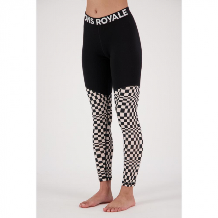 Pantaloni Corp Merino 200 Mons Royale Cascade Black And White [2]