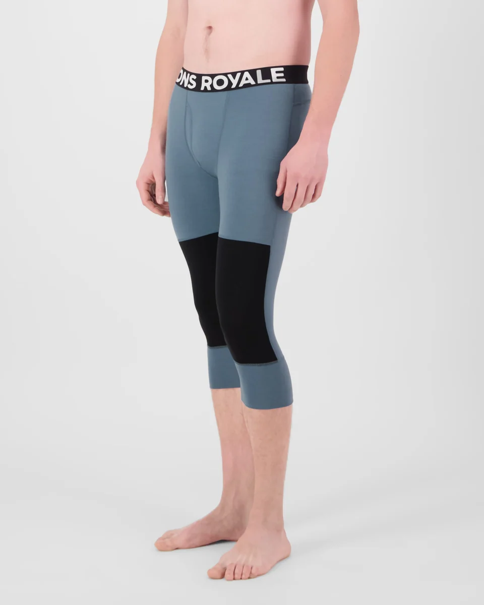 Mons Royale Olympus 3/4 Merino férfi aláöltözet nadrág Goblin Blue/Black [2]