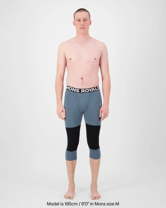 Mons Royale Olympus 3/4 Merino férfi aláöltözet nadrág Goblin Blue/Black [4]