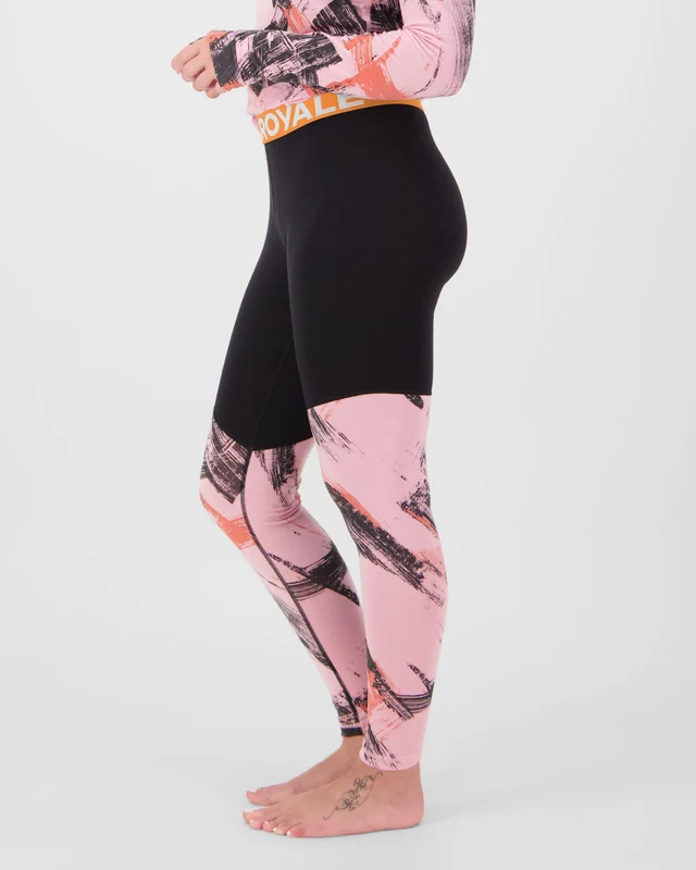 Mons Royale Cascade Merino női aláöltözet nadrág Paintbrush Pink/Black [3]