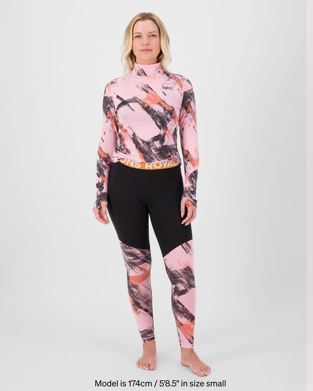 Mons Royale Cascade Merino női aláöltözet nadrág Paintbrush Pink/Black [4]