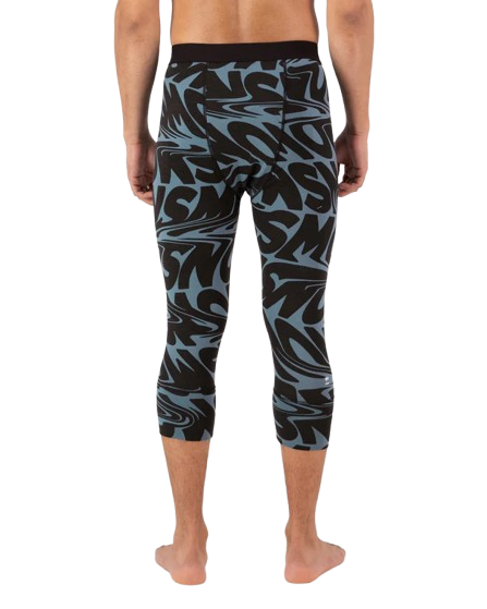Pantaloni Mons Royale Barbati First Layer Cascade 3/4 Signal Lost Blue [2]