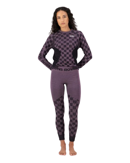 Pantaloni Mons Royale Femei First Layer Ascender Mauve Black [4]