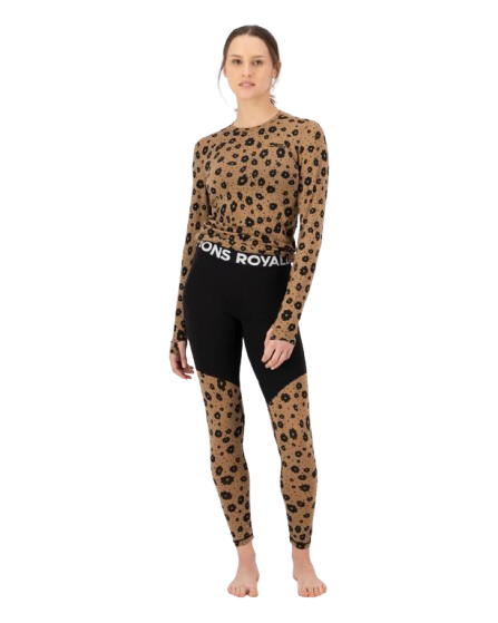 Pantaloni Mons Royale Femei First Layer Cascade Aoraki Lily Toffee [3]