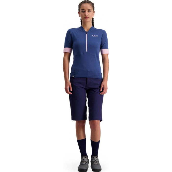 Tricou ciclism merino MONS ROYALE W CADENCE HALF ZIP DARK DENIM [3]