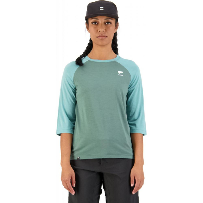 Tricou ciclism merino Mons Royale W Tarn Merino Shift Raglan 3 4 Sage   Burnt Sage [2]