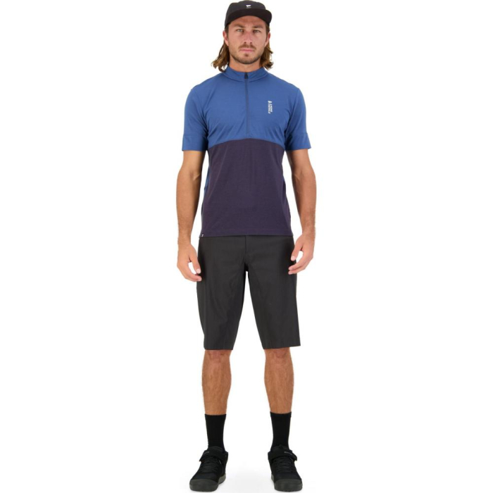 Tricou ciclism merino Mons RoyaleM Cadence Half Zip T Dark Denim   9 Iron [4]