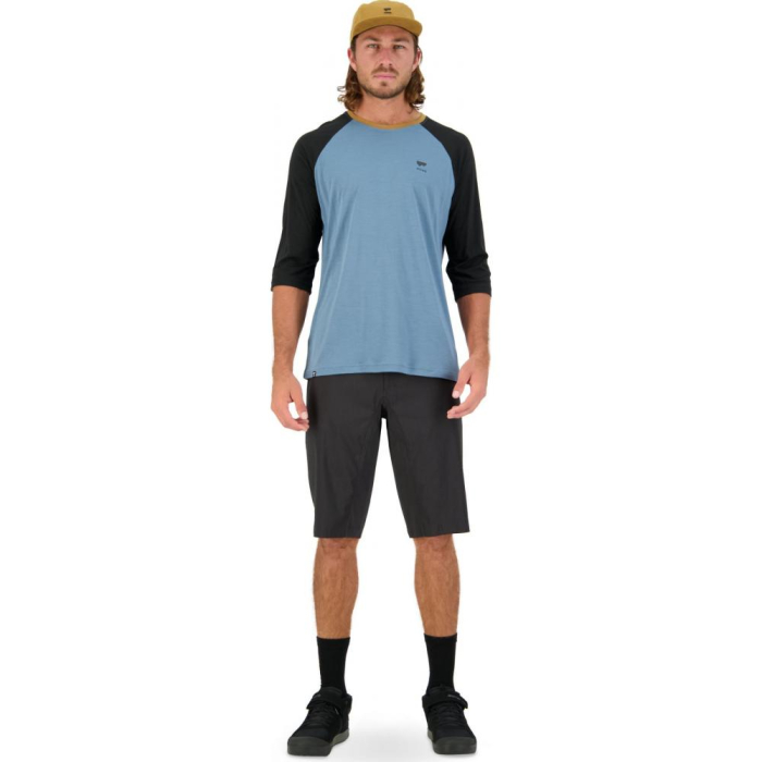 Tricou merino Mons Royale M Tarn Merino Shift Raglan 3 4 Blue Slate   Black [3]