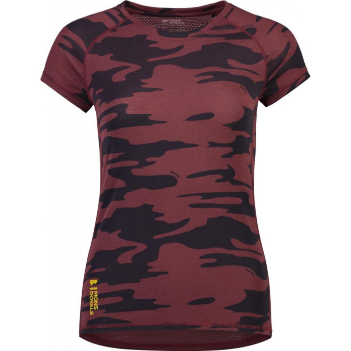Tricou merino Mons Royale W Bella Tech Tee Chocolate Camo [1]