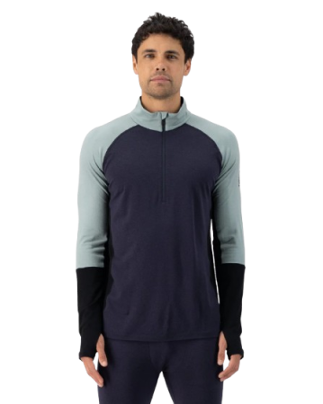 First layer - Bluza De Corp Merino Mons Royale Olympus Half Zip 9 Iron Black