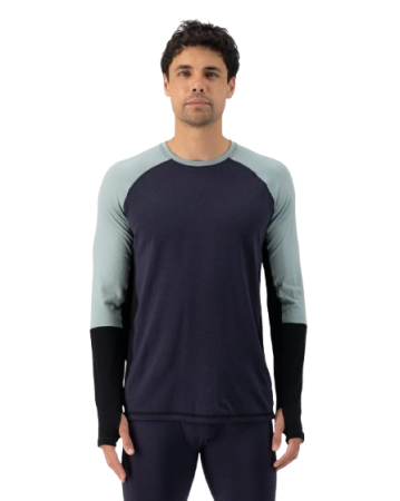 Bluza De Corp Merino Mons Royale Olympus LS Dew/9 Iron/Black