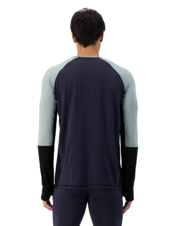 Bluza De Corp Merino Mons Royale Olympus LS Dew/9 Iron/Black [1]