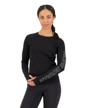 Promotii - Bluza De Corp Merino Mons Royale Bella Long Sleeve Vert Lock Up Black