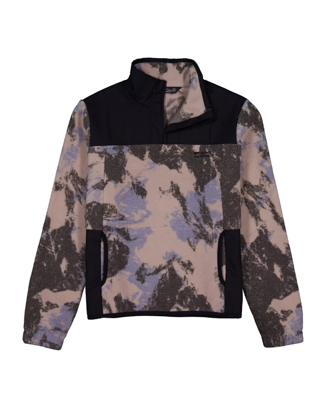 Mid layer - Bluza Mid Layer Mons Royale Femei Pileup Wool Fleece 1/4 Zip Mtn Camo Moonstone
