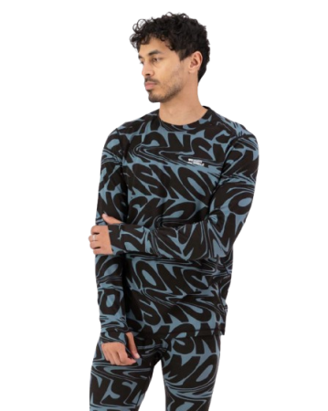 Bluza Mons Royale Barbati First Layer Cascade Signal Lost Blue [1]